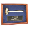 Walnut Shadow Box Award W/ 24k Gold Plated Gavel (10"x13")